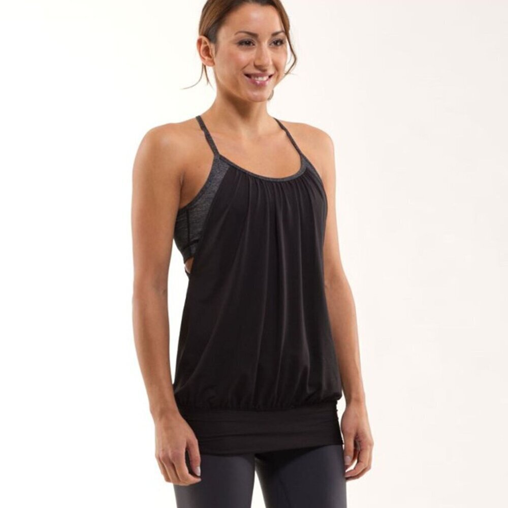 lululemon athletica Black Tank Top with Gray Accents